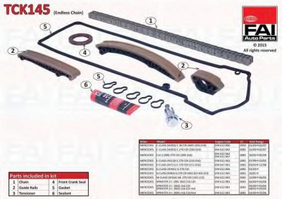 FAI AUTOPARTS tck145 -  Комплект цепи привода распредвала